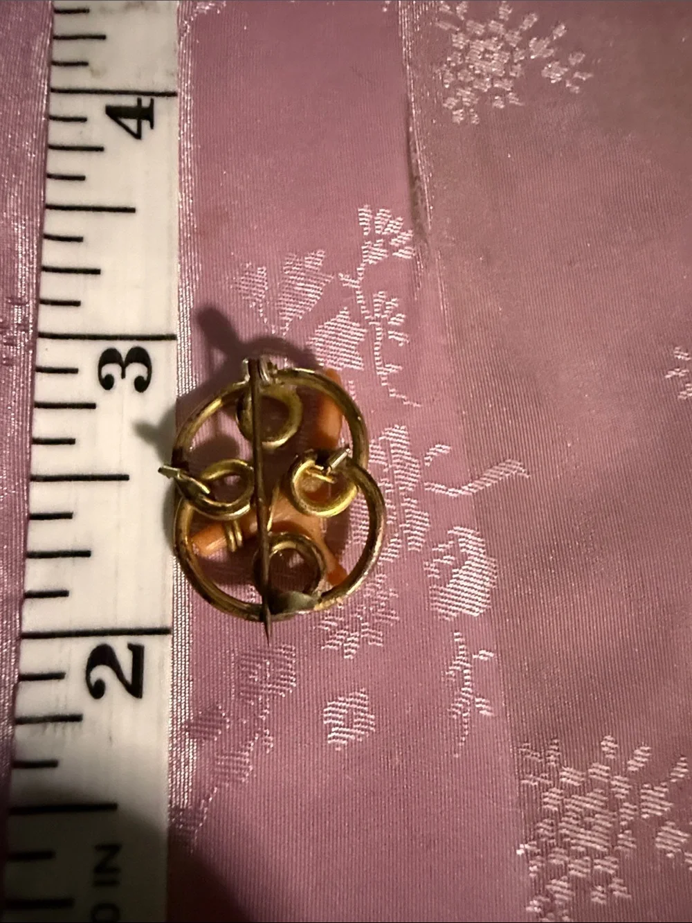 Vintage Gold filled & coral antique Brooch